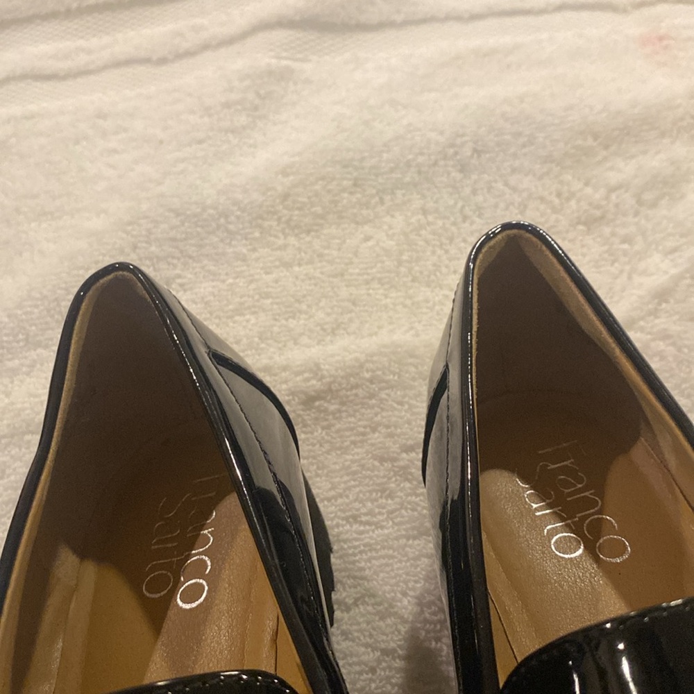 Franco Sarto Black Patent Loafers with Tassels - Picture 7 of 9